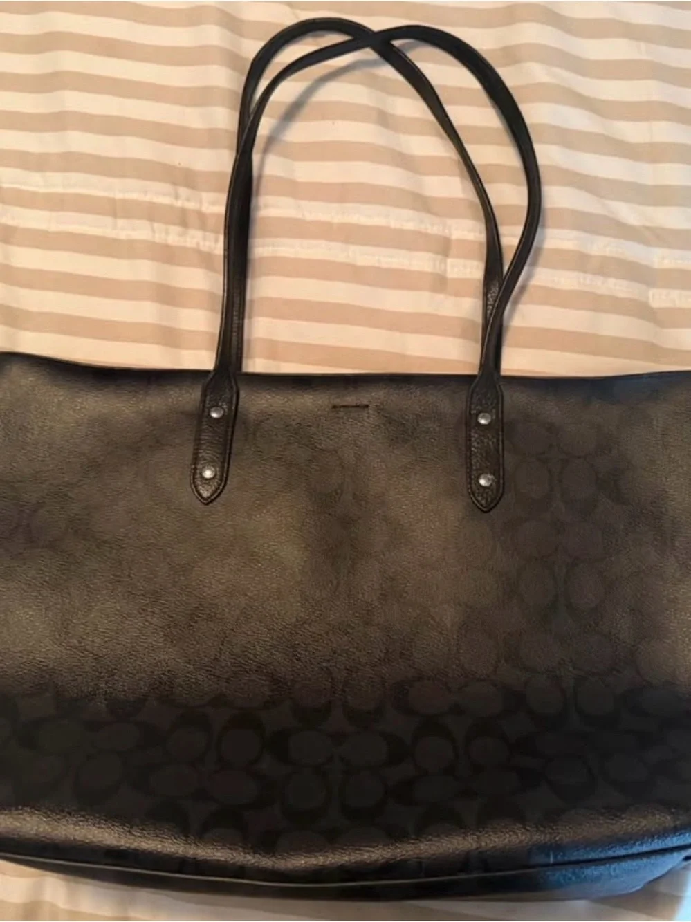 Coach Black Signature Canvas 'STAR WARS' Glitter Logo Tote
